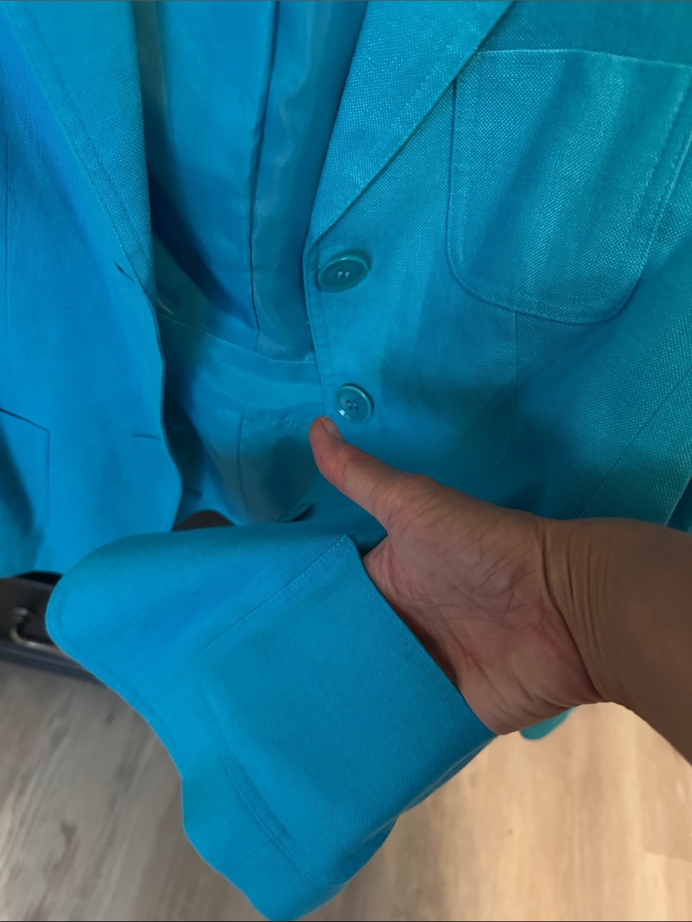 VTG Talbots Turquoise Blazer Jacket - Picture 3 of 7